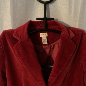 Women’s red corduroy blazer LL Bean sz 14